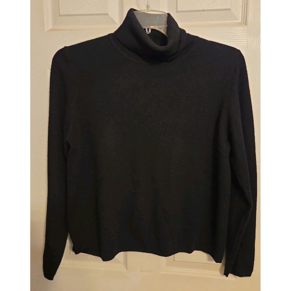 valerie stevens cashmere sweater Size L Black Turtle Neck